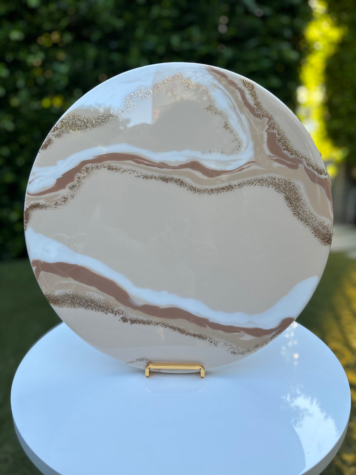 “Chic Caramel Shimmer" Lazy Susan