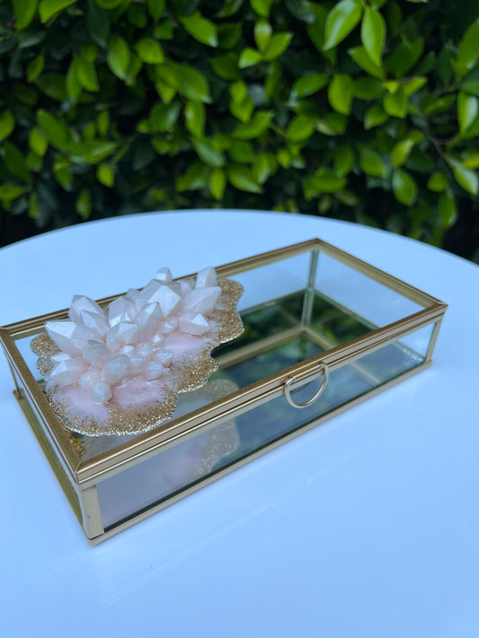 Pink and Gold Glass Box